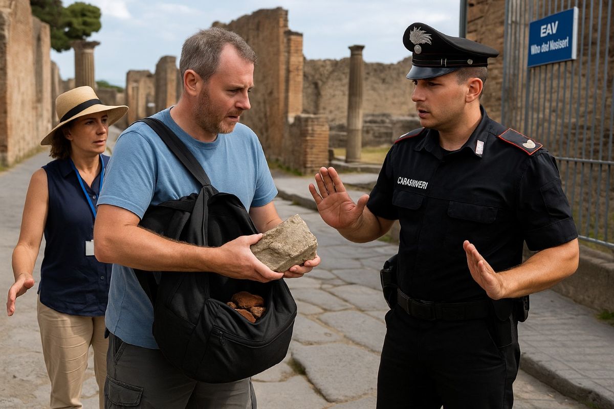 Turista scozzese prova a portare via sei pietre da Pompei