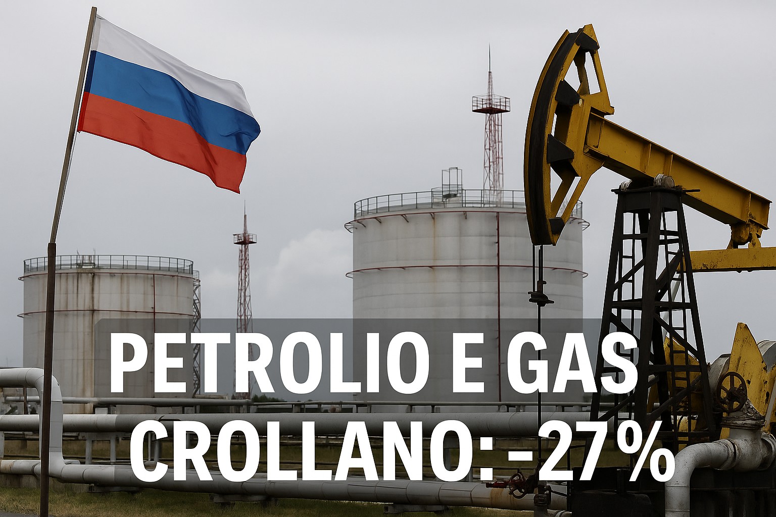 Russia in affanno, petrolio e gas crollano: -27 % in un mese