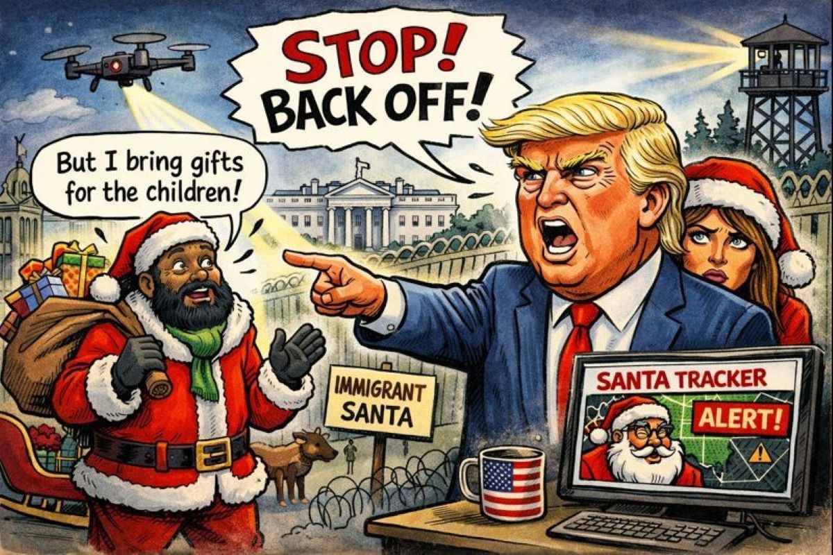 Trump e il Babbo Natale “infiltrato”: la paranoia va in linea diretta